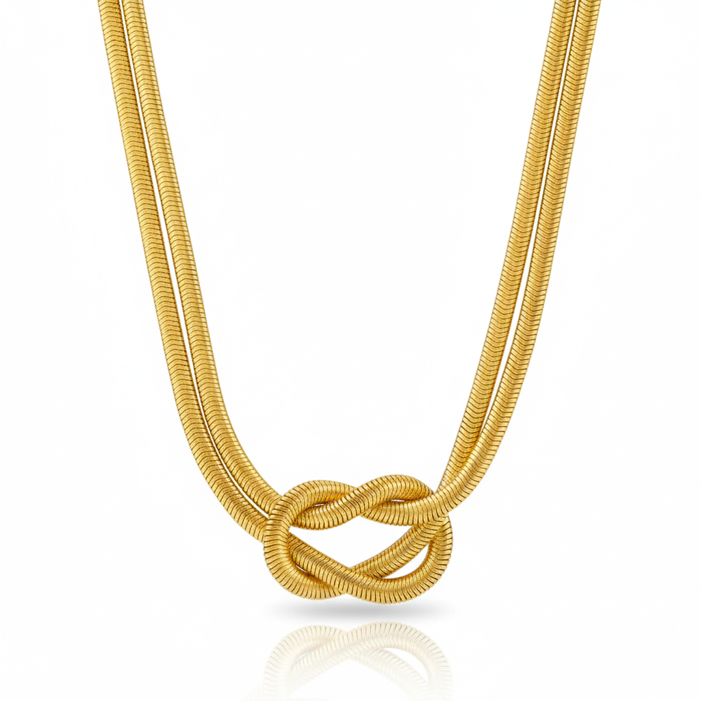 Natalia - Knotted Chain Layered Necklace