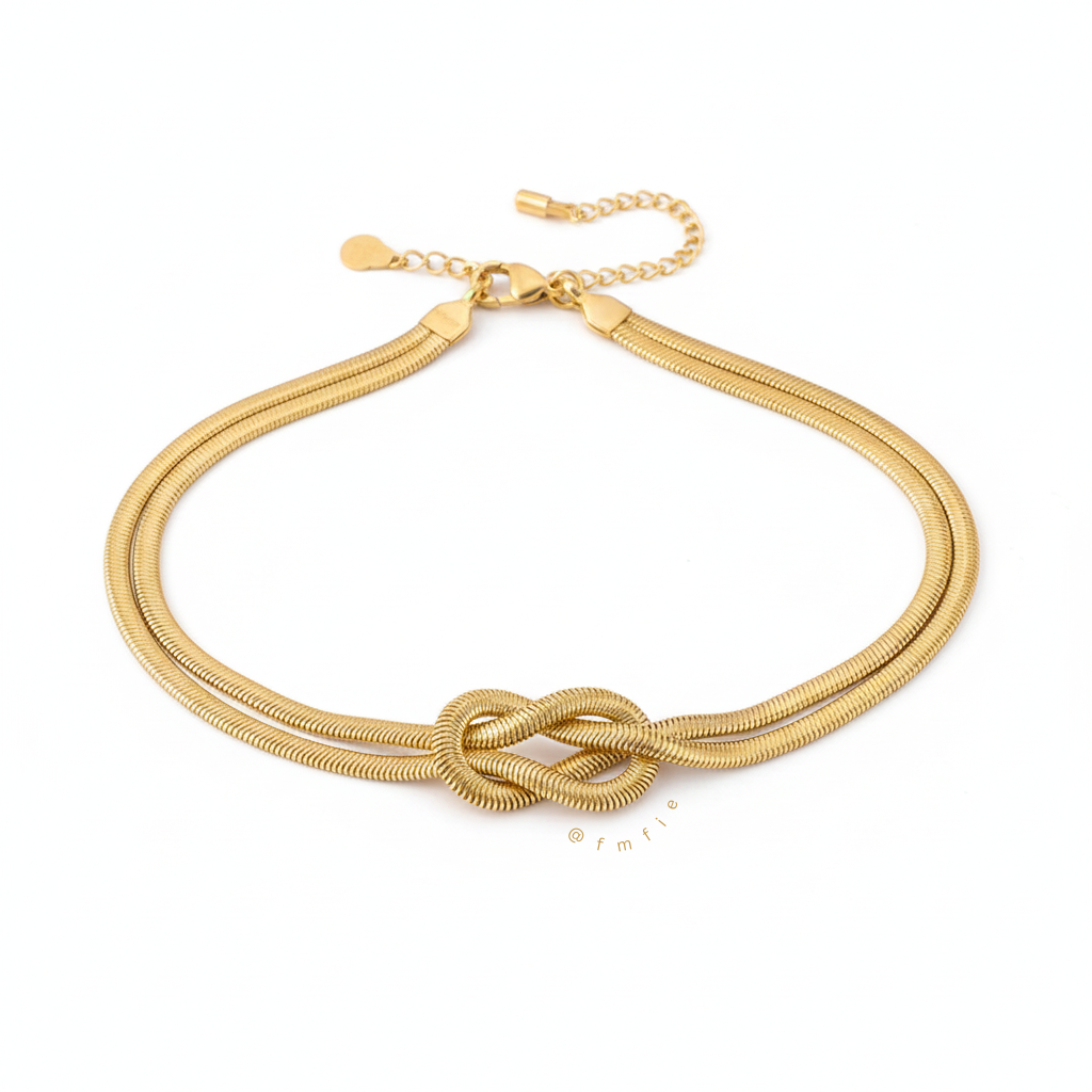 Natalia - Knotted Chain Layered Necklace