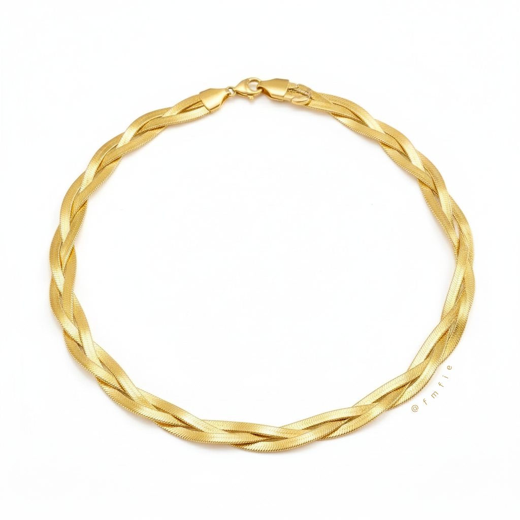 Elyna - Thick Snake Chain Triple Strand Necklace