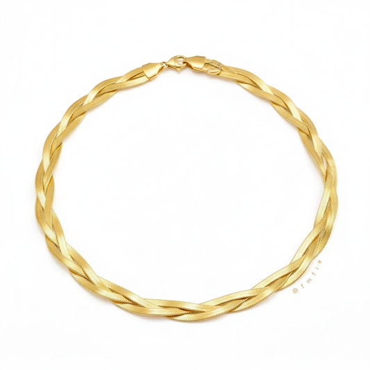 Elyna - Thick Snake Chain Triple Strand Necklace